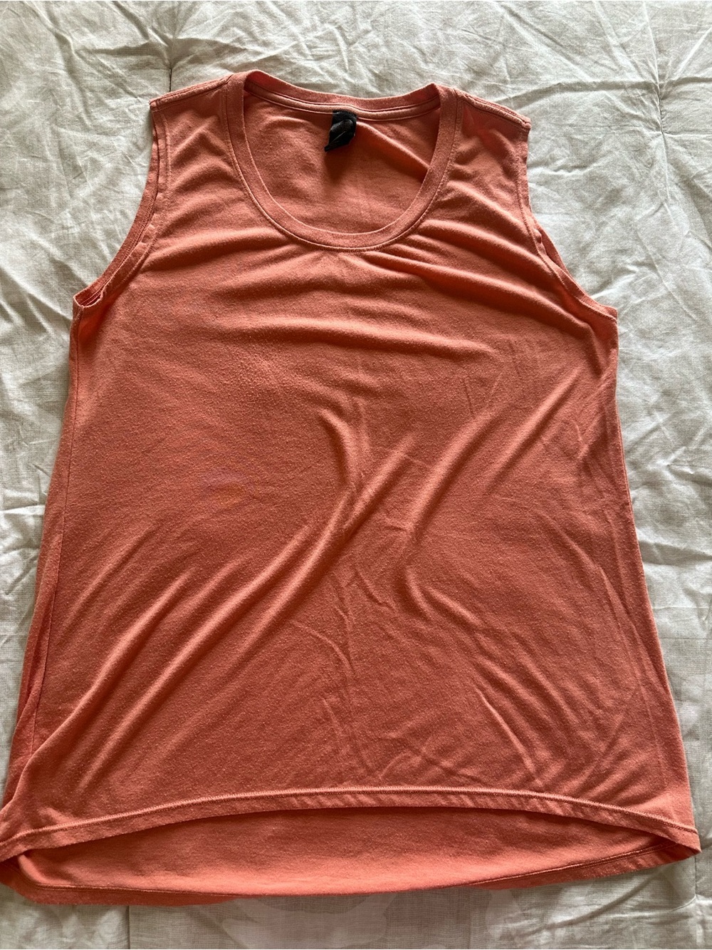 Anvil Coral-Orange Sleeveless Crewneck Tank